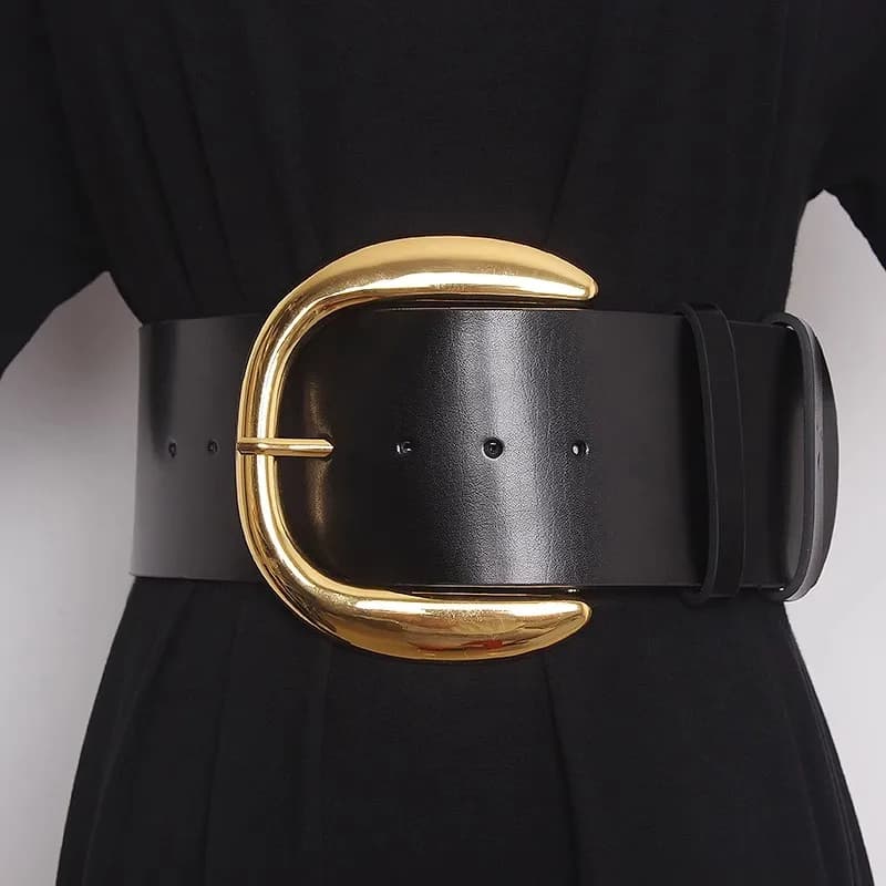 Corsetto in vera pelle moda donna Cappotto con fascia da smoking femminile Cintura larga decration J107