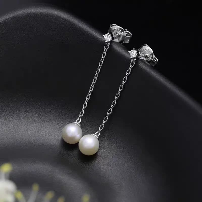 Vendita calda 925 sterling silver perla filo orecchio versione coreana alla moda squisite pietre zirconi eleganti gioielli orecchio per le donne