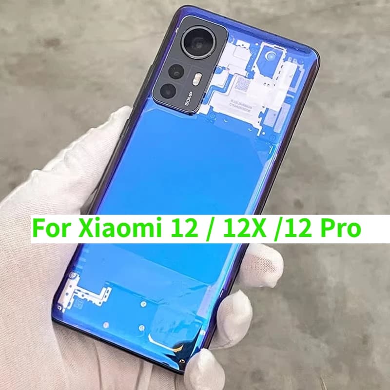 transparent Back Cover Housing With Camera lens For Xiaomi MI 12 Pro 12X BatteryBack Cover Door with Adhesive