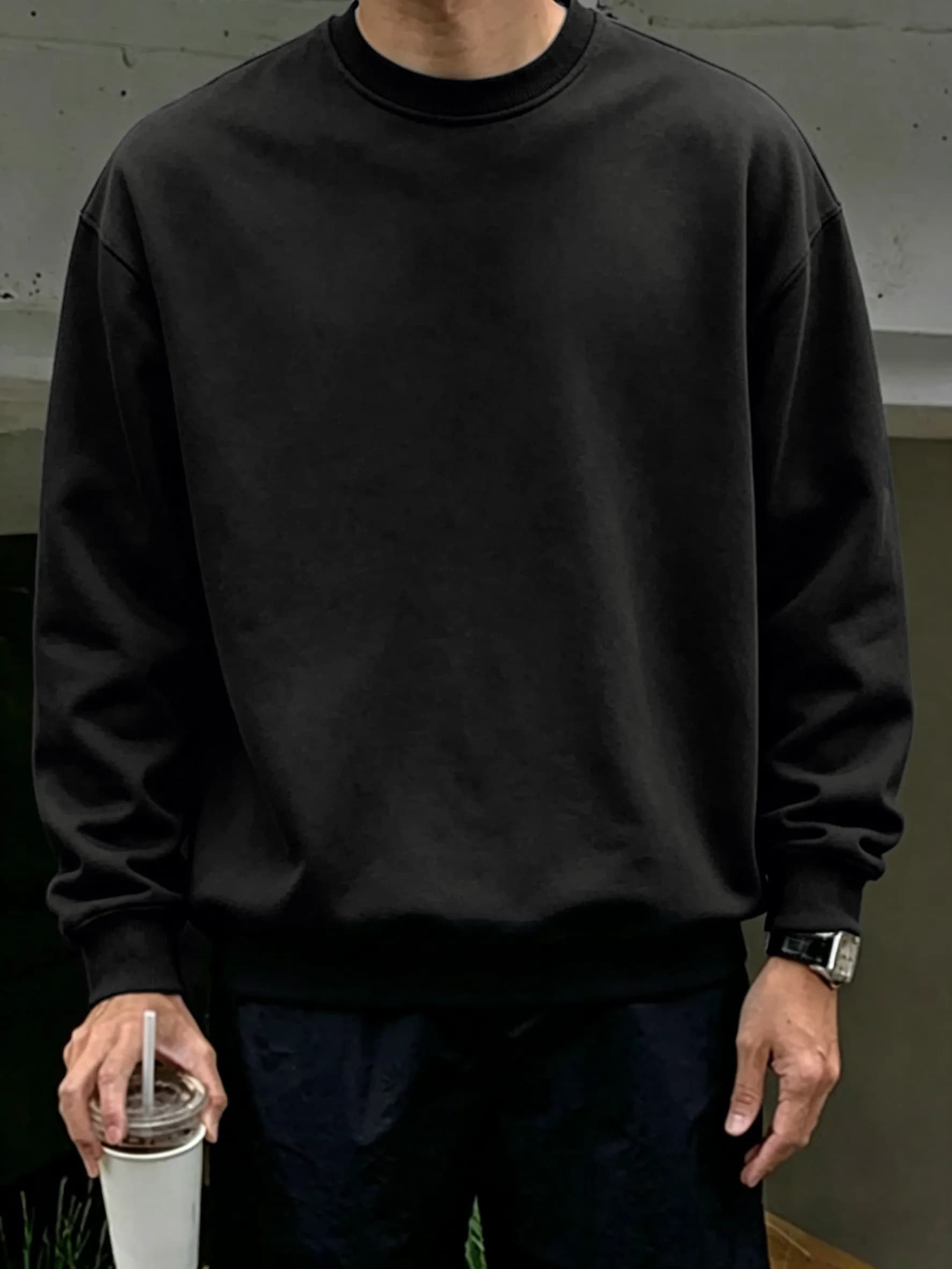 Maglione Casual Primaverile a Maniche Lunghe da Uomo, Pullover Basico Largo con Scollo a O, Moda Semplice per Ufficio e Sport, Abbigliamento Comodo da Strada