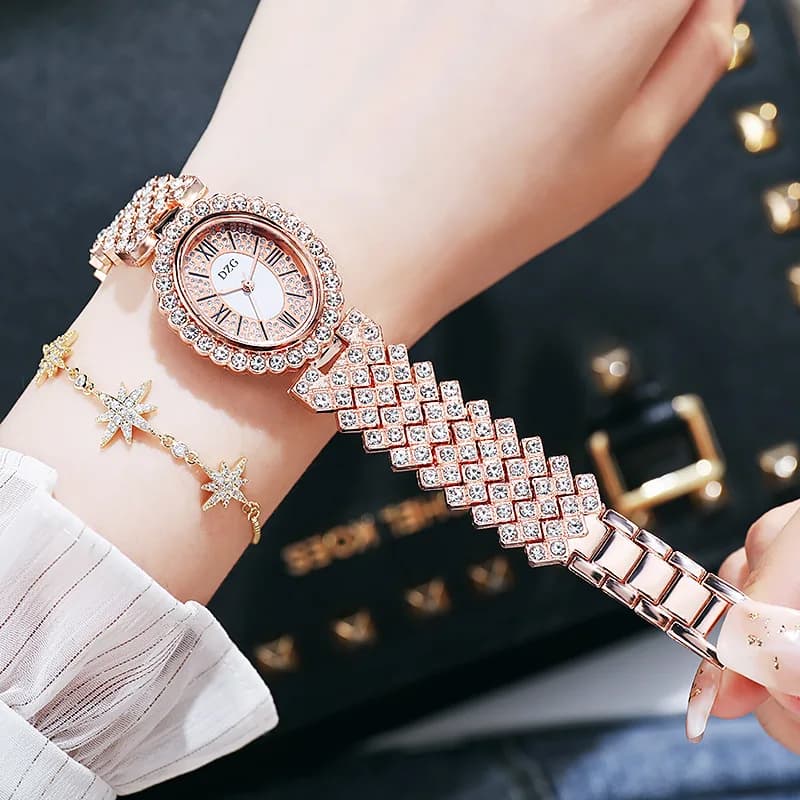 Nuovi orologi da polso ovali di lusso da donna alla moda Orologio da polso al quarzo da donna in acciaio inossidabile con cristallo pieno per regalo Relogio Feminino
