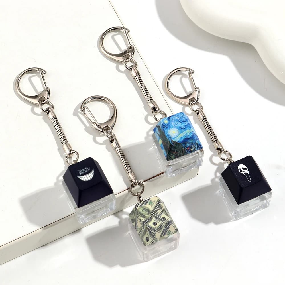Nuovo Portachiavi Meccanico con Pulsante a Pressione Dipinto, Accessorio Portatile per Tastiera Desktop, Decorazione per Ufficio, Regalo