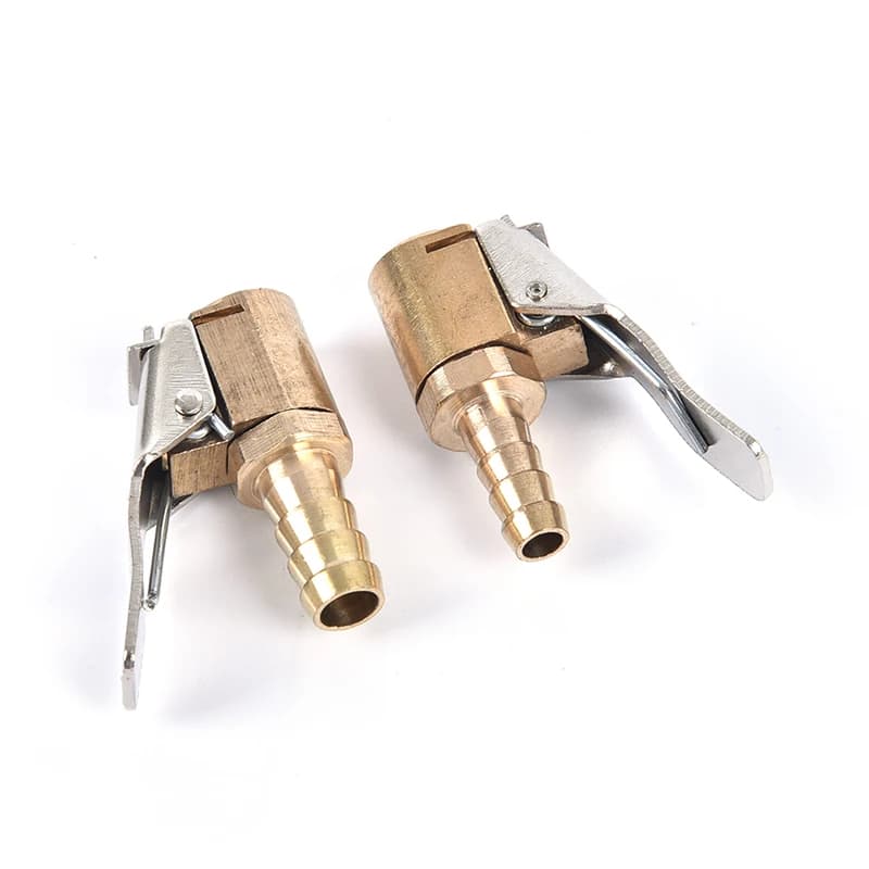 Connettore della valvola di gonfiaggio per pneumatici per auto in ottone di alta qualità da 6mm, 8mm adattatore per auto con blocco della Clip del pneumatico del mandrino dell'aria