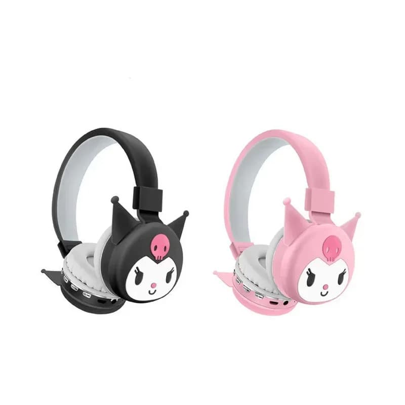 Hello Kitty Kuromi Bluetooth Headphones, wireless headphones with microphone, foldable and light, for phones and laptops.