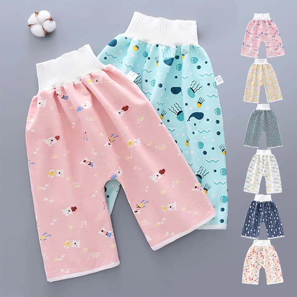 Pantaloni per pannolini per bambini morbidi e durevoli Pannolini per cartoni animati a vita alta per ragazzi e ragazze Impermeabili facili da pulire e divertenti per l'addestramento al vasino
