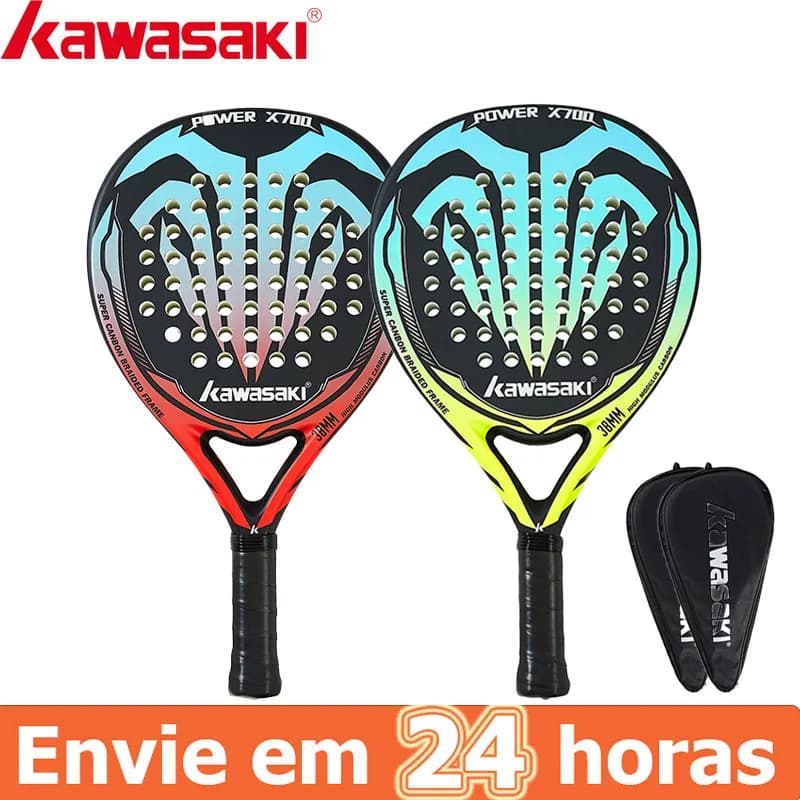 Kawasaki 2022 Paddle Tennis fibra di carbonio morbida EVA Face Tennis Paddle racchetta con Padle Bag Cover Beach Tennis Paddle racchetta