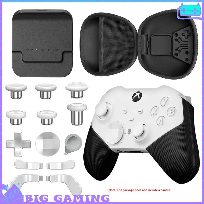 Nuova borsa portaoggetti per controller di gioco con spazio per joystick e tasti posteriori, adatta per Xbox One Elite 2, con supporto per dock di ricarica.