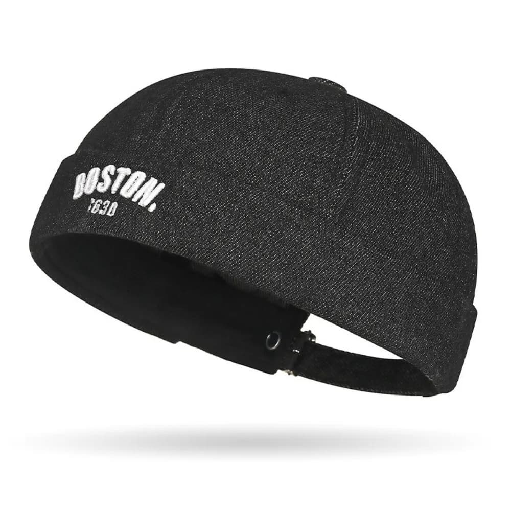 Cappello Senza Visiera alla Moda in Tinta Unita con Ricamo di Lettere, Berretto Punk Casual Hip Hop per Primavera Estate
