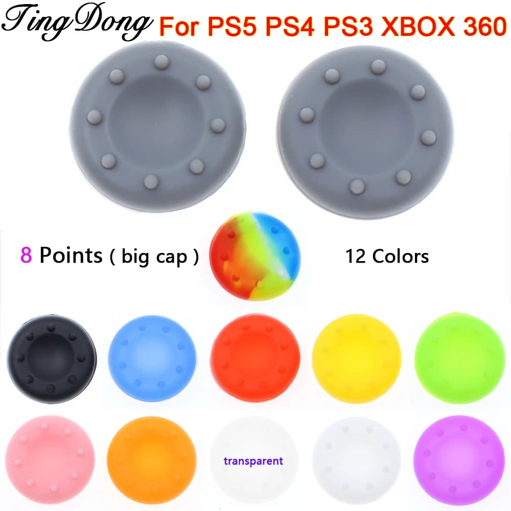 20-50 pezzi di coperture antiscivolo in silicone a 8 punte per joystick, adatte per controller di gioco PS5, PS4, PS3, XBOX 360.