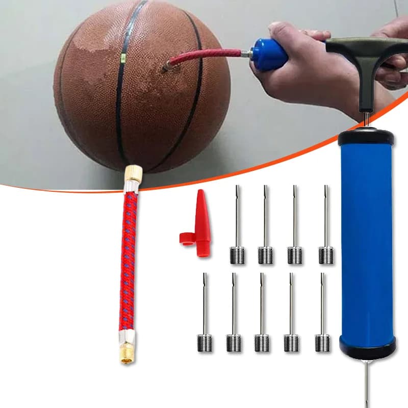 1 set di aghi per pompa a sfera per gonfiaggio, set di adattatori per valvole per palloncini da basket, calcio, pallavolo e rugby