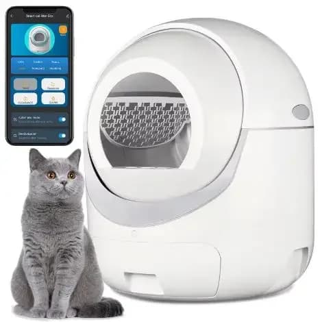 Lettiera per Gatti Automatica Autopulente di Grandi Dimensioni con Controllo APP, Monitoraggio Intelligente della Salute, Realizzata in Plastica Resistente per Ambienti Multi-Gatto