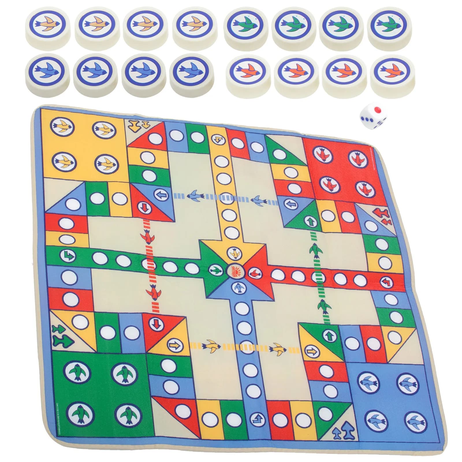 Set da gioco Flying Chess 82x82cm con tappetino e 16 pezzi - Gioco educativo divertente per famiglie, genitori, figli, feste e viaggi