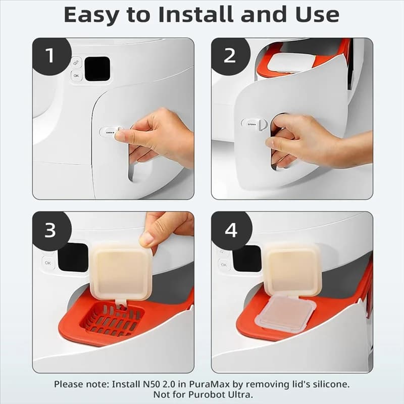 N50 Cat Odor Remover per Puramax Autopulente Lettiera per gatti Toilette per gatti Controllo degli odori Deodoranti per animali domestici Cubi 6 pezzi