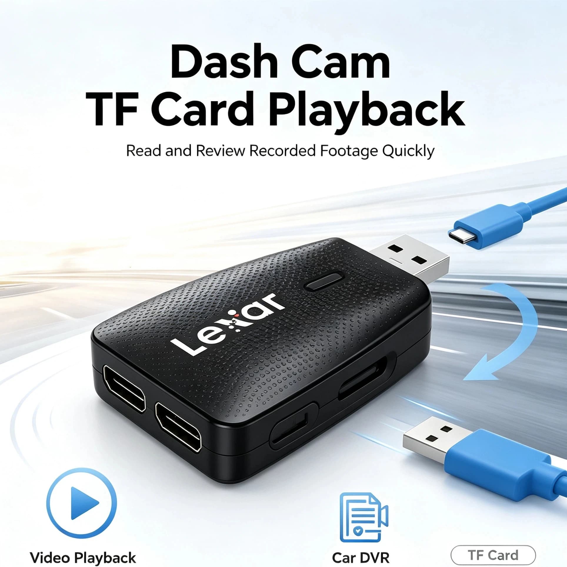 USB 3.1 Card Reader Lexar No Driver Plug and Play Compact Mini SD TF Adapter for Trip Video Backup Home PC Notebook Accessory