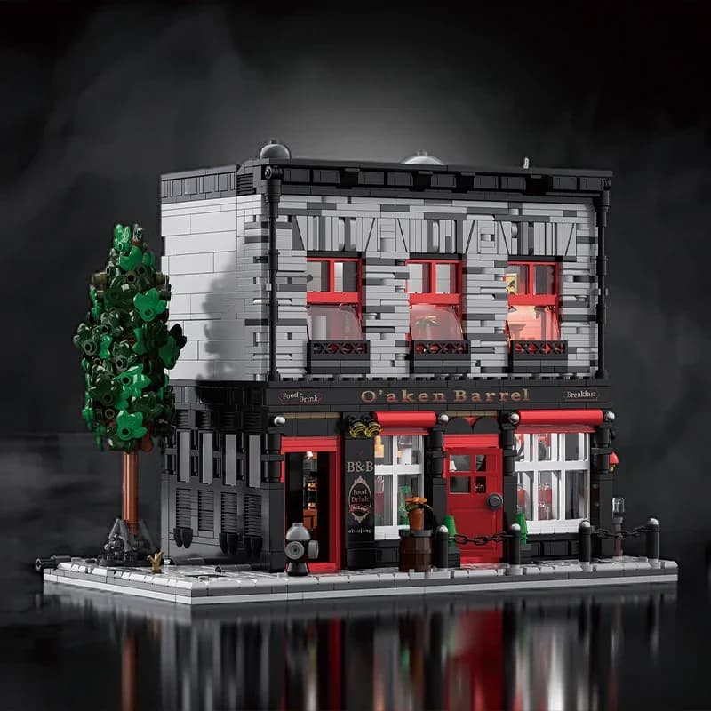 2368PCS Vintage Pub Building Blocks Creativo Scarlet Tavern Modello Mattoni Decorazione del Desktop Giocattoli Fai Da Te Per I Bambini Regali di Festa