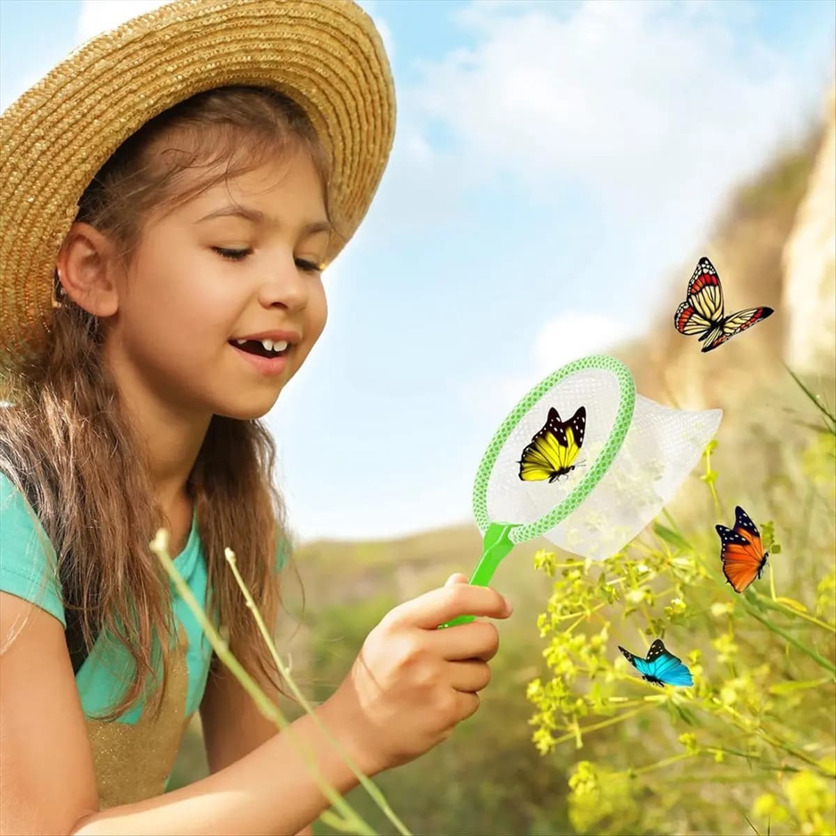 Compatible 24 Pcs Butterfly Bug Net for Kids Insect Collecting Net Bug Catcher Fishing Net Science Nature Exploration Tools