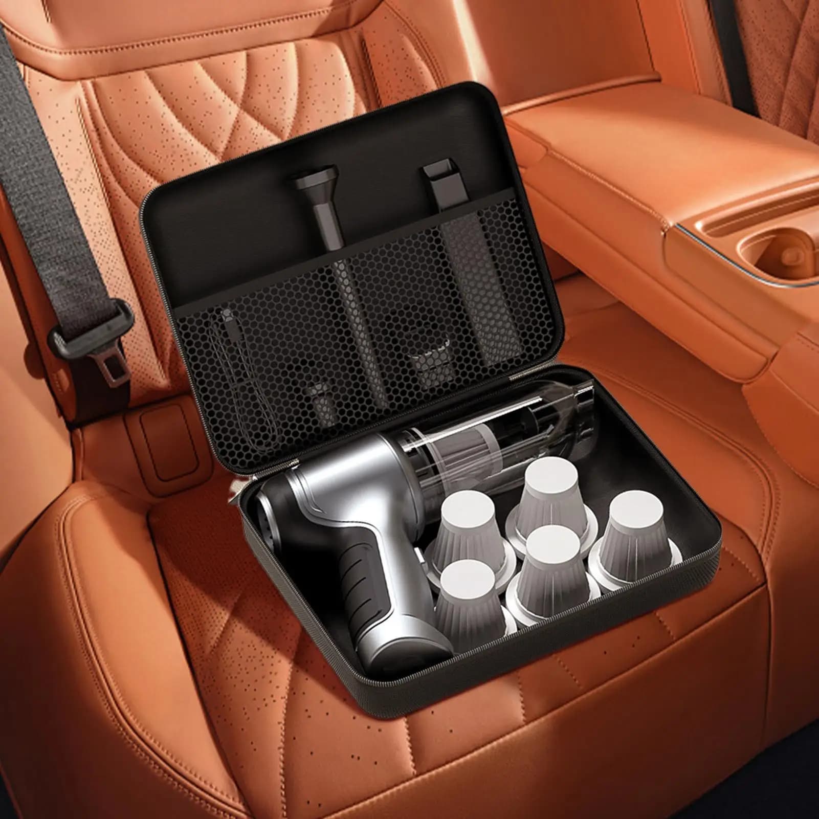 Custodia Protettiva Portatile con Cerniera per Aspirapolvere da Auto, Organizzatore per Accessori Rimozione Peli di Animali Domestici