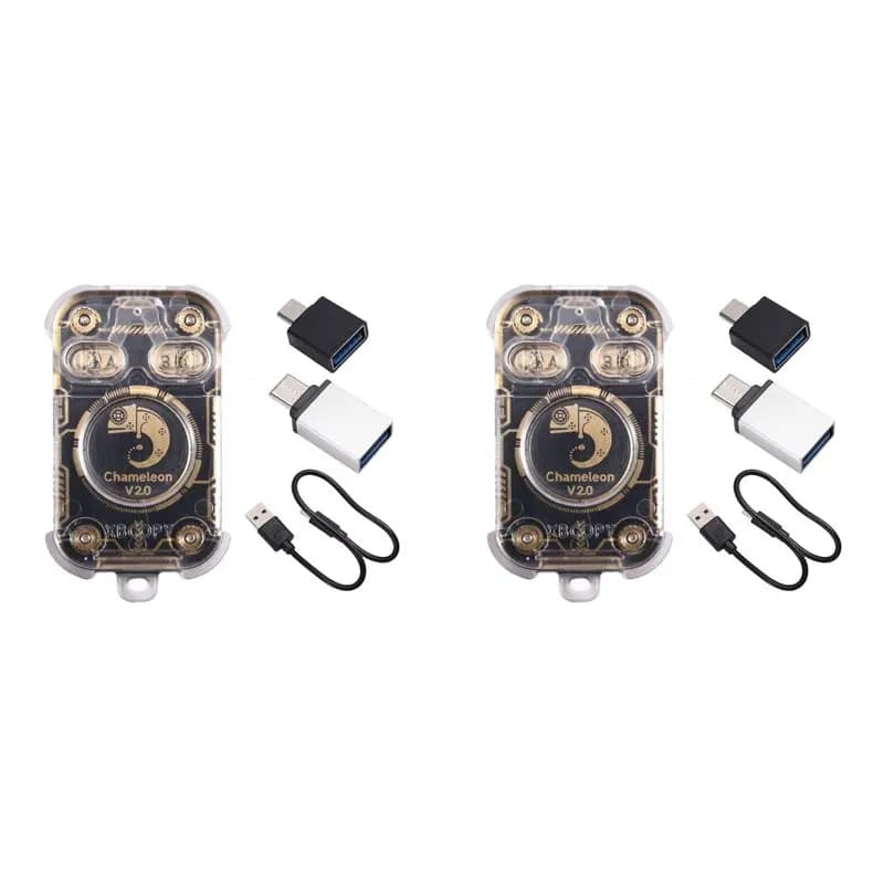 【BRILLIANT】 2X Emulatore di Lettore di Chip RFID Chameleon V2.0, Emulatore di Smart Card 125Khz 13.56Mhz, Decodifica e Riavvio Schede, Duplicatore NFC