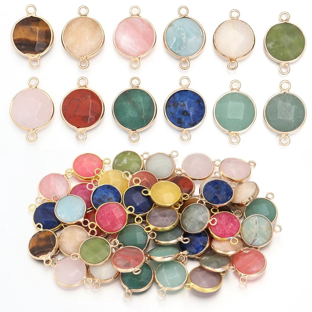 2-4 pz/lotto Pietra Naturale Sfaccettato Ciondolo Quarzo Rosa Lapislazzuli Giada Pendenti e Ciondoli Per Il FAI DA TE Collana Del Braccialetto di Moda Accessorio Dei Monili