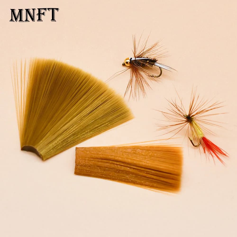 MNFT 2 pezzi di diametro fine nylon marrone conico galleggiante legatura di mosche coda di mosca fibra perdigon coda di ninfa materiale per legare mosche