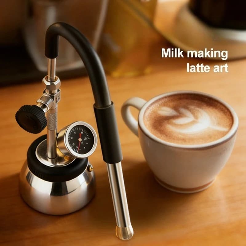 New Stainless Steel Moka Coffee Machine for Cooking Floor, with Milk Art Function, Compatible with Induction Plans