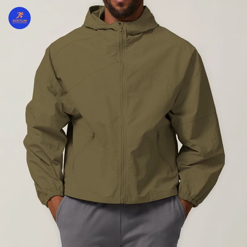 SVETLIN EU US Size Luxury Quality Men Sports Wear zippered windproof hooded outdoor water-resistant hiking jacket