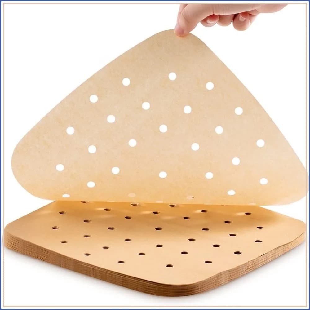 200PCS 9 Inch Square Air Fryer Liners, Perforated & Non-Perforated, Non-Stick Baking Paper for Air Fryer, Steamer, Cake Pan