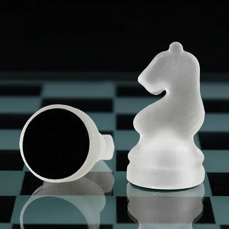 SAT Pieghevole Chessbaord Craft Set di scacchi in cristallo Pezzi degli scacchi in vetro anti-rotto Gioco da tavolo Tabellone grande 35 cm