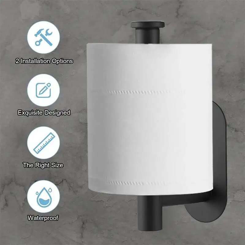Portarotolo Adesivo in Acciaio Inossidabile Impermeabile da Parete Senza Foratura Accessori Bagno