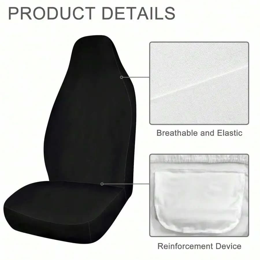 Universal Car Front Seat Cover Set For Cars SUVs Trucks Breathable Elastic Cushion