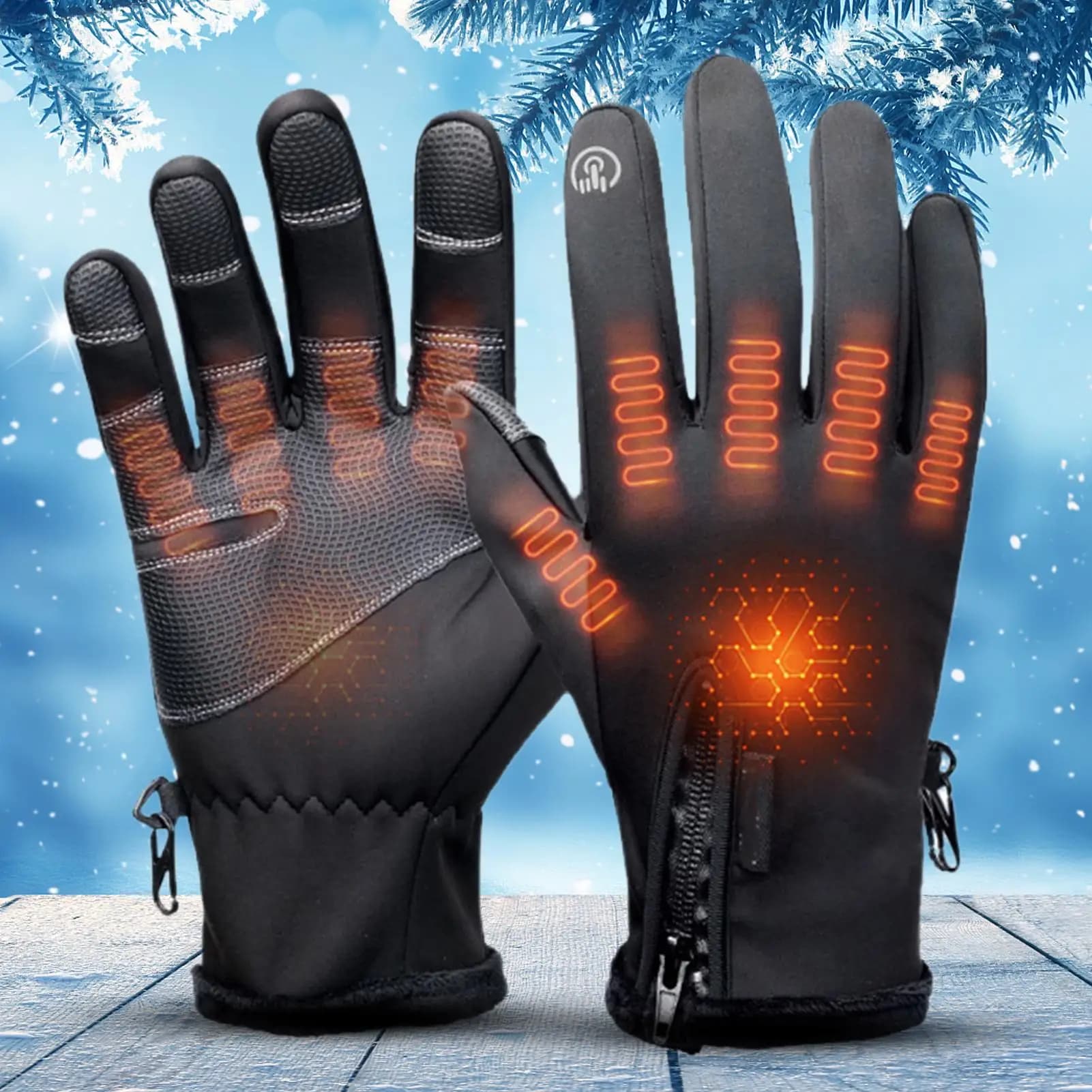 Electric Gloves Heated Scaldamani full fingers Electric Gloves adjustable in 3 mode For indoor and winter outdoor cycling