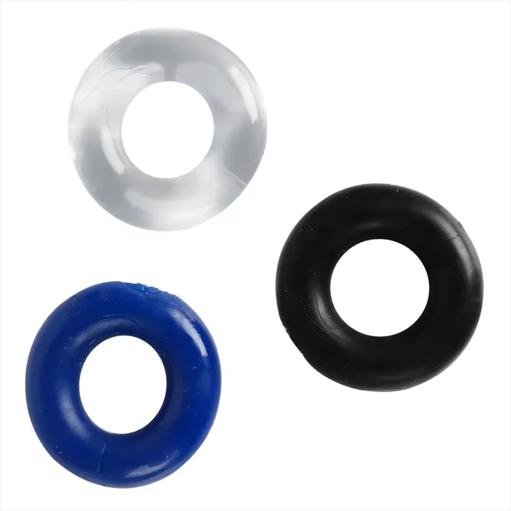 Anelli per il pene 3PCS Elastico Stay Hard Beaded Lock Anello per pene in silicone durevole Giocattoli del sesso per gli uomini Ritardare l'eiaculazione Anello di bloccaggio del scroto