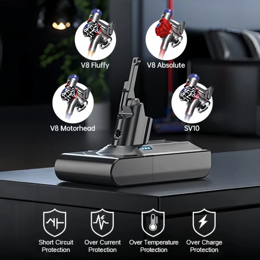 Aleaivy per Dyson V8 21.6V 8000mAh Batteria di ricambio per Dyson SV10 Absolute Cord-Free Aspirapolvere portatile Batteria