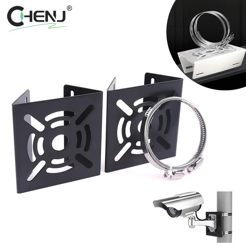 Support for mounting on light pole Small universal joint pole Column holding monitoring bracket Back support for camera Iron rim plate