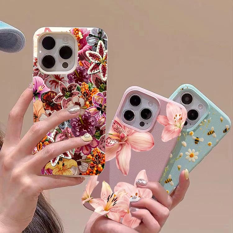 Lussuosa custodia con fiori decorati con perline per Motorola Edge 60 50 Fusion NEO Stylus G84 G54 G85 G35 G05 G34 G75 G15, cover in silicone e pelle