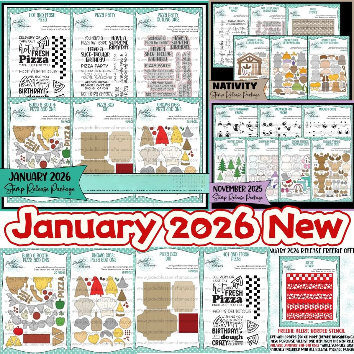 Gennaio 2026 Nuovo Pizza Party Costruisci una stand Scatola per pizza Fustelle in metallo Timbri trasparenti Stencil per fai da te Creazione di carte Scrapbook Diario