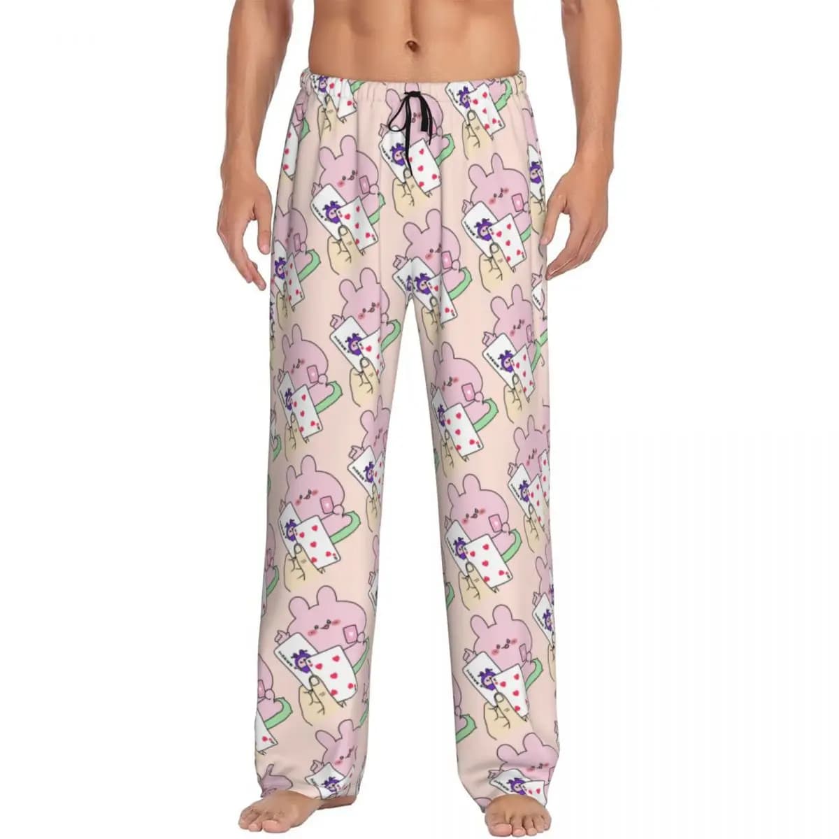 Pantaloni da pigiama carini A-Asamimichans personalizzati per uomo Sleepwear Lounge Pantaloni da notte elasticizzati con tasche