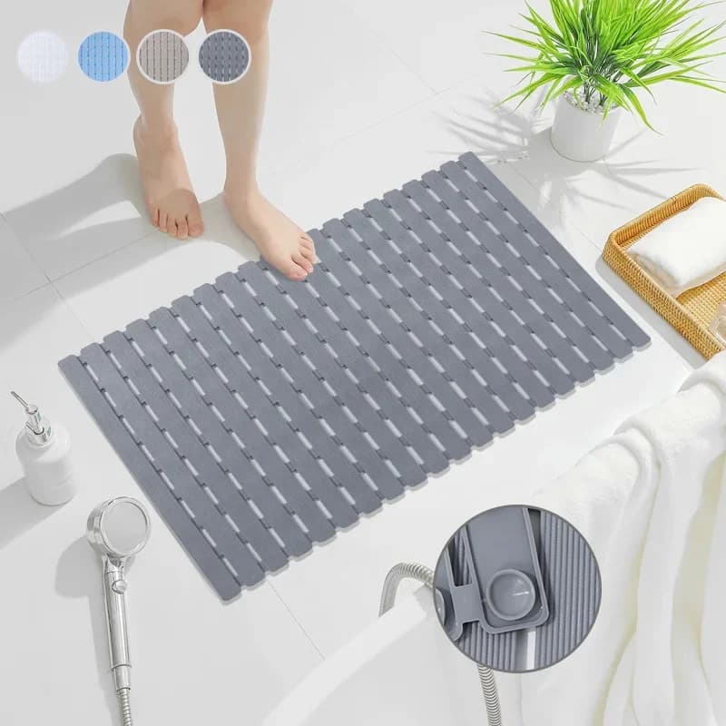 Tappetino da bagno 1 pezzo antiscivolo, tappetino da doccia per doccia interna, design a ventose e fori di scarico, tappetino sicuro 27,5 x 15,7 pollici / 40x70 cm