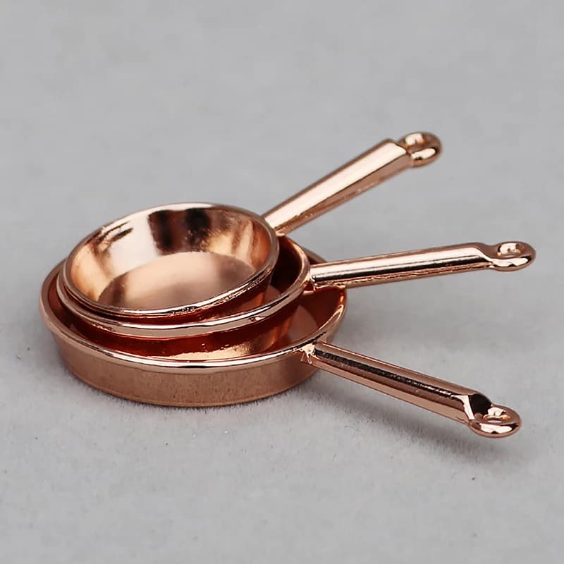 Offerta Speciale: Set 1:12 di Miniature per Casa delle Bambole, Padella e Casseruola in Metallo, Modellino di Utensili da Cucina, Accessori per Casa delle Bambole