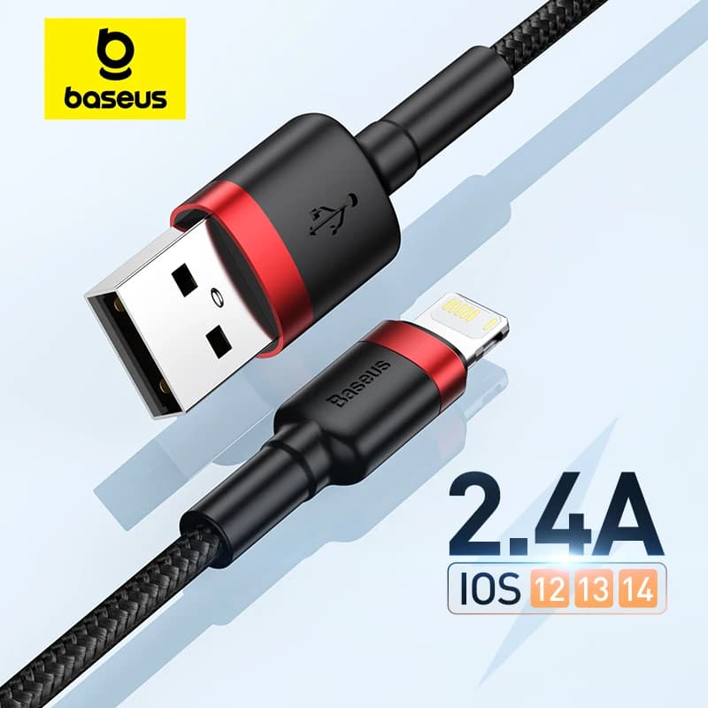 Cavo USB Baseus per iPhone14 13 12 11 Pro Max Xs X 8 Plus Cavo 2.4A Cavo di ricarica rapido per cavo di ricarica iPhone Linea dati USB