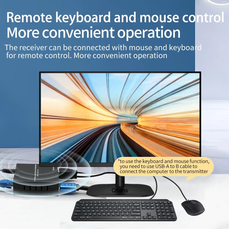 Extender HDMI KVM 1080p 4K 60m 120m 200m su cavo Ethernet CAT5e/6, trasmettitore e ricevitore video con supporto tastiera, mouse e loop HDMI
