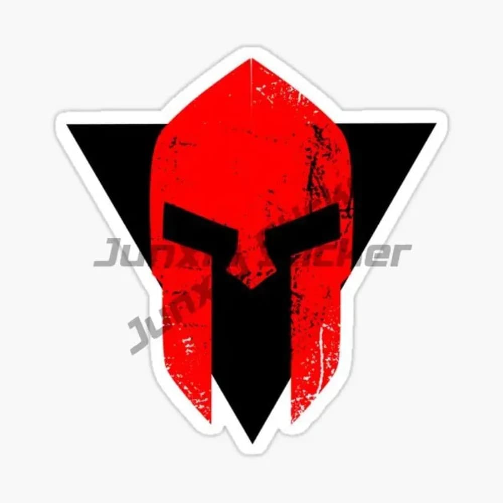 Spartan Warrior Rome Helmet Shield and Spear Sticker Bicycle Van Glass Helmet Racing Camper Off-road Decal Customizable