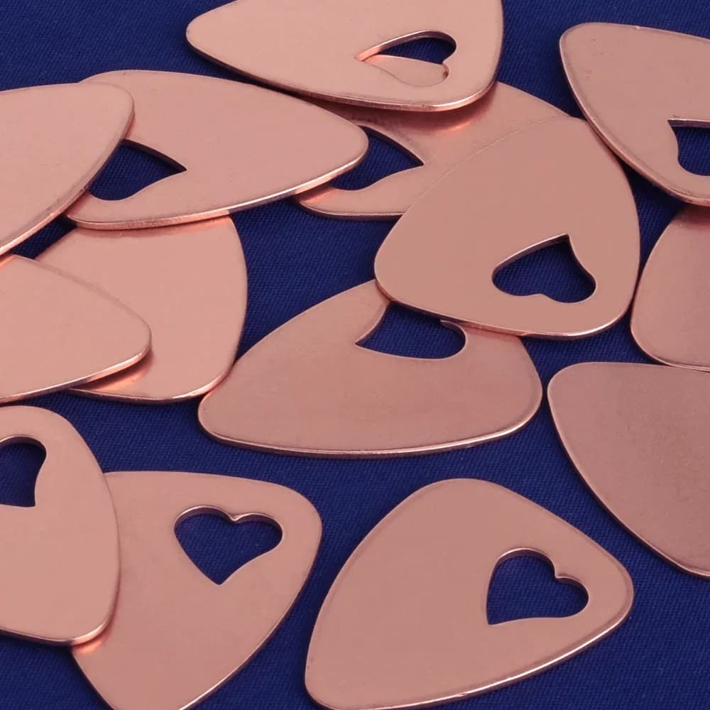 Plettro per chitarra personalizzato da 20 pezzi, plettro in rame stampato a mano, circa 1"x1 1/4" (25mmx32mm), regalo--10210250