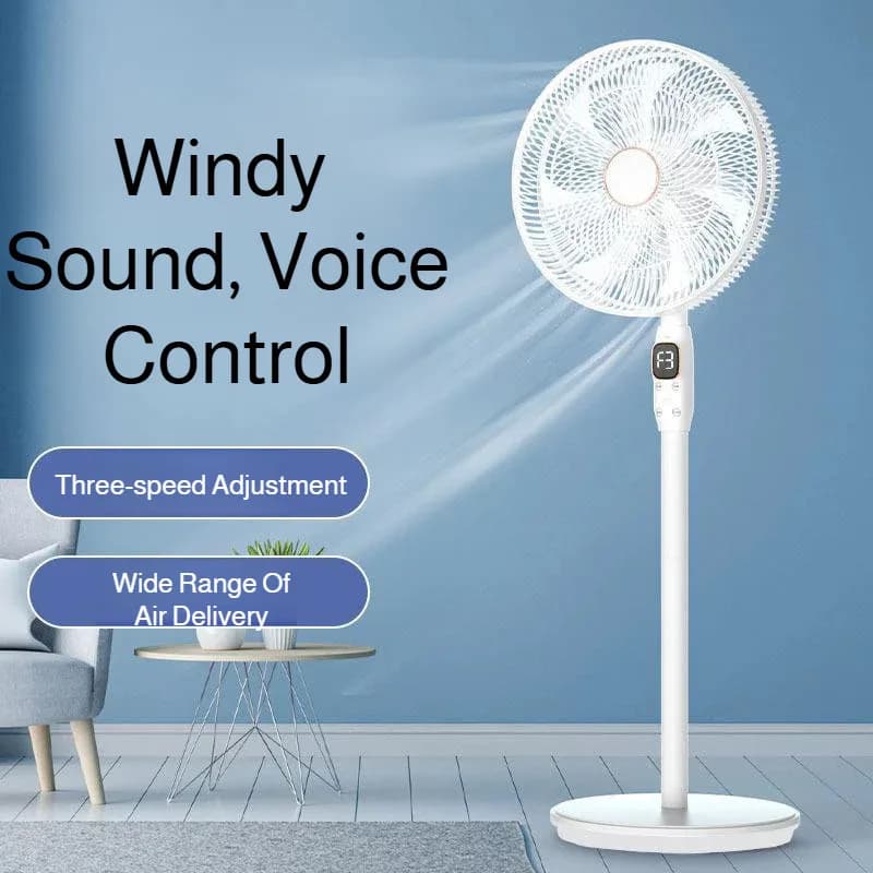 Household Floor Fan Livingroom Electric Fan Energy-saving Voice Remote Control Fan Dormitory Table Vertical Seven-blade Fan