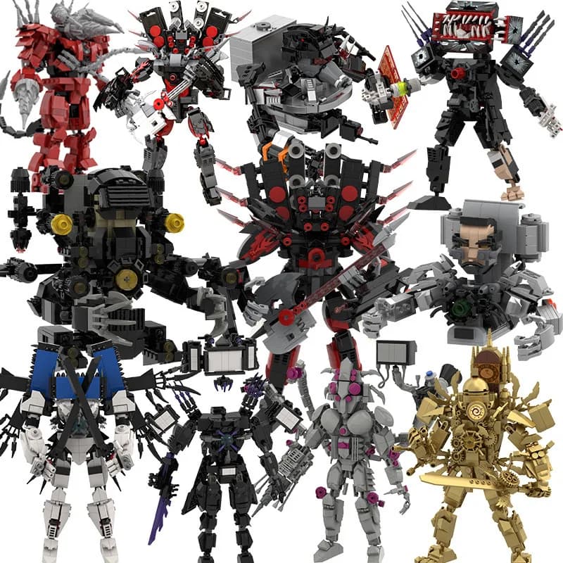 Nuovo Skibidi Toilette Building Blocks Set Orologio d'oro Uomo con spada Guitor Altoparlante Uomo Titan Computer Uomo Giocattoli per ragazzi Regali di Natale