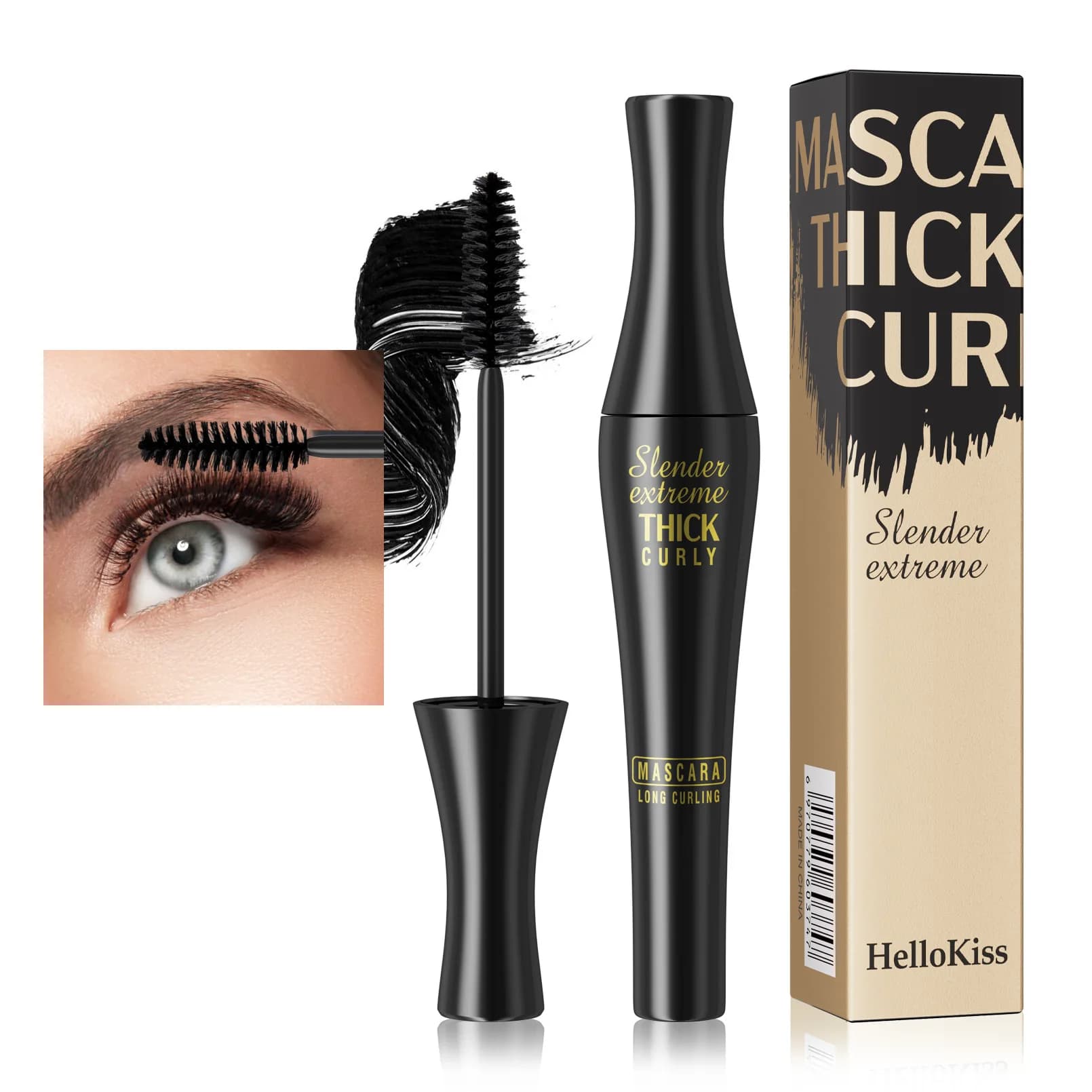 Volumizing Mascara 4D Natural Effect, Waterproof, Stretching & InfoLent for Voluminous and Folte Eyelashes - Beauty Tool