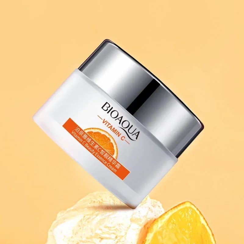 BIOAOUA Beauty Essence Cream at Vitamin C Whitening Brighetning Skin Improves Drying Hydrating Soft Skin Serum Face Cream