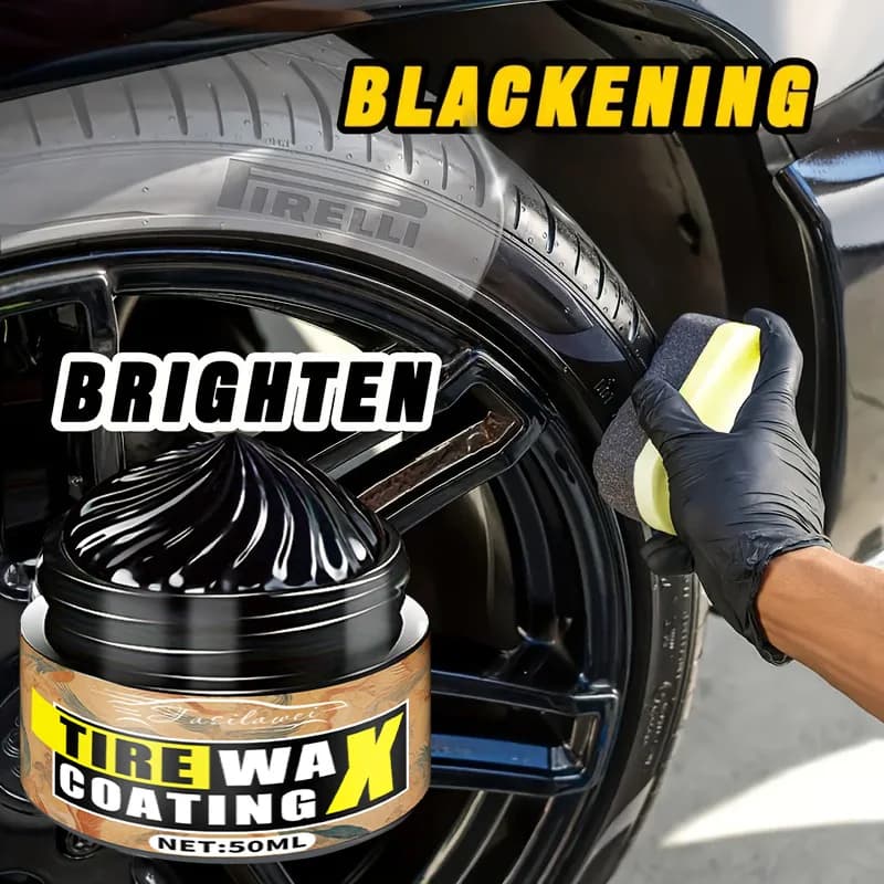 TIRE SHINE WAX - Aspetto bagnato nero extra lucido per vinile, gomma e plastica - Illumina e protegge auto, camion, motocicli, camper -