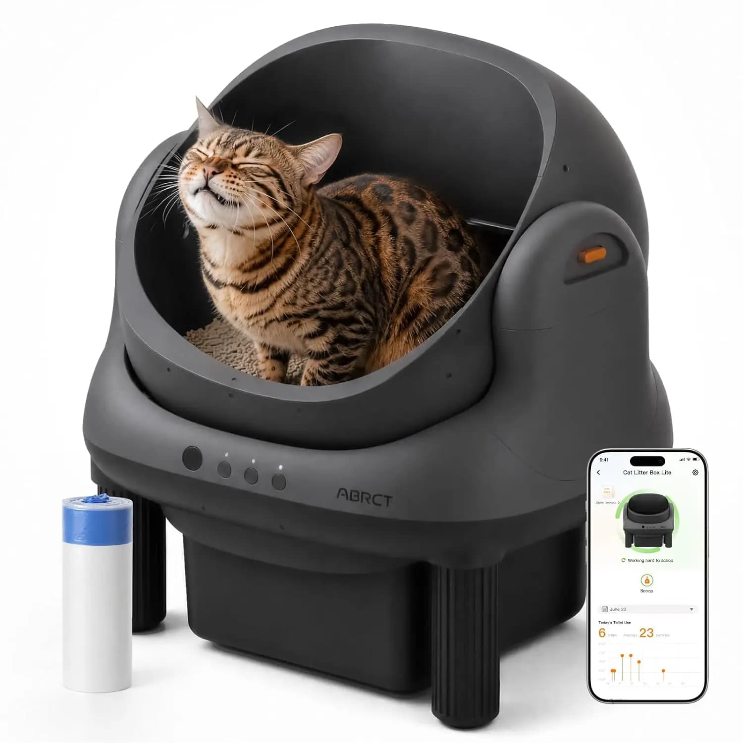 Self Cleaning Cat Litter Box,Automatic Open Top with App Control & Anti-Pinch Sensor,for Small & Medium Cats,Black,Customized