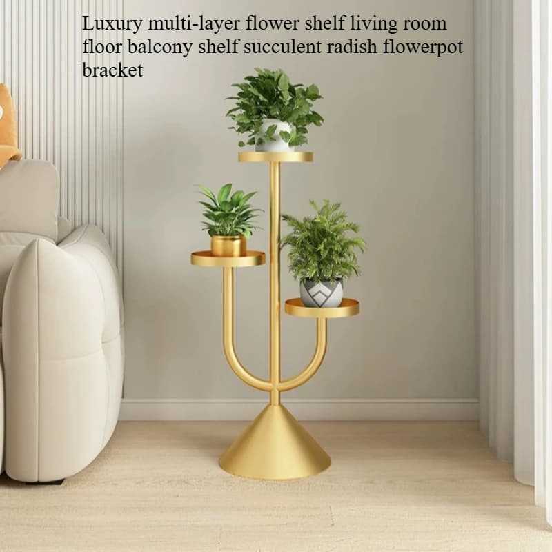 Display Corner Plant Shelf Metal Tree Shaped Potting Mid Century Plant Stand Gold Kwietnik Stojacy Na Kwiaty Patio Furniture